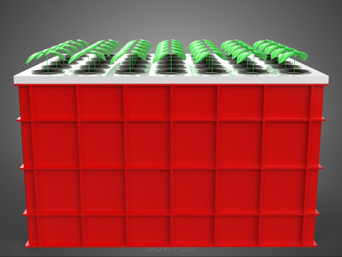 Semis aéroponiques hydroponiques, pousses d'arbre, plateau de plantation, tasse en filet Modèle 3D