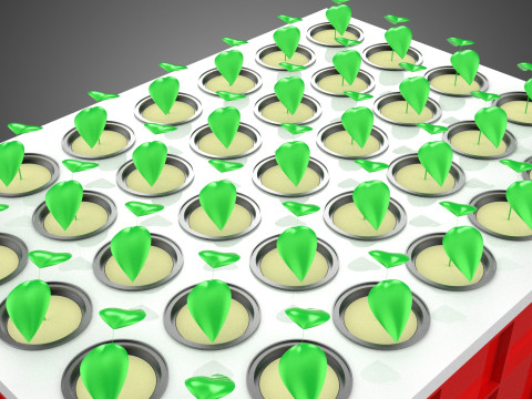 Semis aéroponiques hydroponiques, pousses d'arbre, plateau de plantation, tasse en filet Modèle 3D