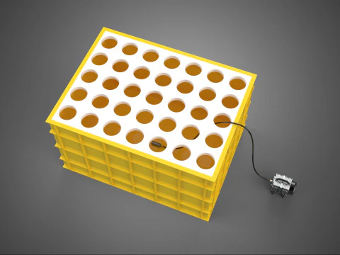 深水养殖 DWC 曝气机 气培种植箱 孔盆植物 3D 模型