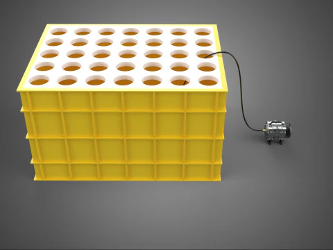 DEEP WATER CULTURE DWC AERATOR AEROPONIC GROW BOX HOLE POT PLANT 3D Model