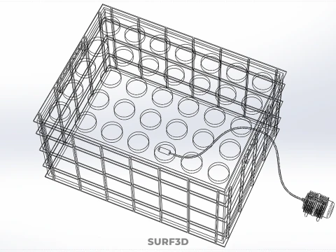 DEEP WATER CULTURE DWC AERATOR AEROPONIC GROW BOX HOLE POT PLANT 3D Model