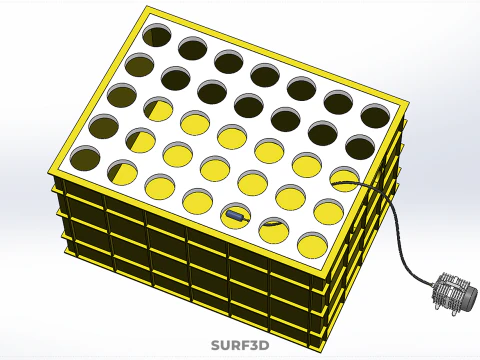 DEEP WATER CULTURE DWC AERATOR AEROPONIC GROW BOX HOLE POT PLANT 3D Model