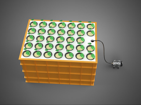 BANDEJA DE CAIXA DE RAIZ DE JARDIM DE PLANTA DE FAZENDA AEROPÔNICA HIDROPÔNICA POTE DE COPO DE REDE Modelo 3D