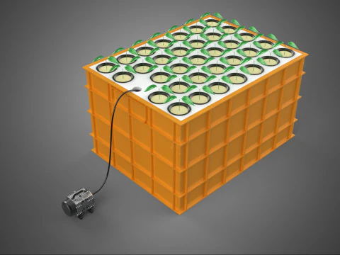 HYDROPONIC AEROPONIC FARM PLANT GARDEN ROOT BOX TRAY NET CUP POT 3D Model