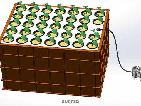 HYDROPONIC AEROPONIC FARM PLANT GARDEN ROOT BOX TRAY NET CUP POT 3D Model
