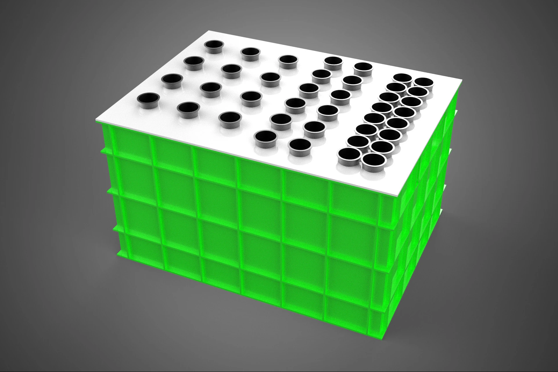 VERTICAL AEROPONIC FARMING PLANT GROWTH CHAMBER BOX HOLES MODULE 3D Model .c4d .max .obj .3ds .fbx .stl .blend 