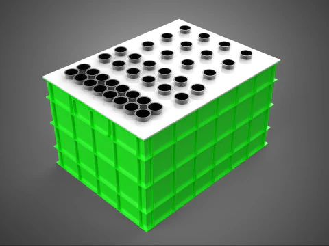VERTICAL AEROPONIC FARMING PLANT GROWTH CHAMBER BOX HOLES MODULE 3D Model