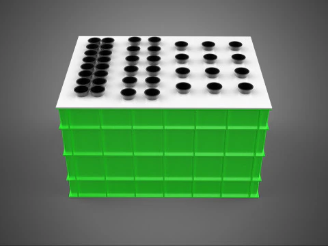 VERTICAL AEROPONIC FARMING PLANT GROWTH CHAMBER BOX HOLES MODULE 3D Model