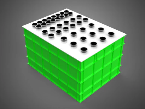 VERTICAL AEROPONIC FARMING PLANT GROWTH CHAMBER BOX HOLES MODULE 3D Model