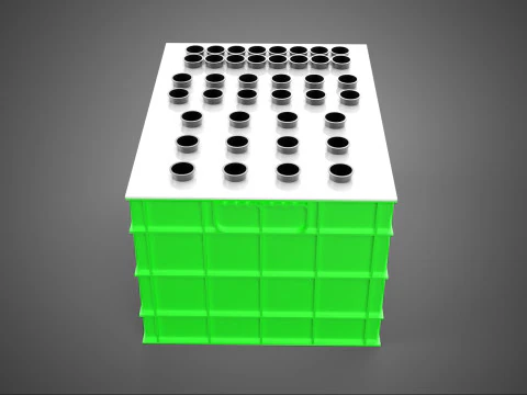 VERTICAL AEROPONIC FARMING PLANT GROWTH CHAMBER BOX HOLES MODULE 3D Model