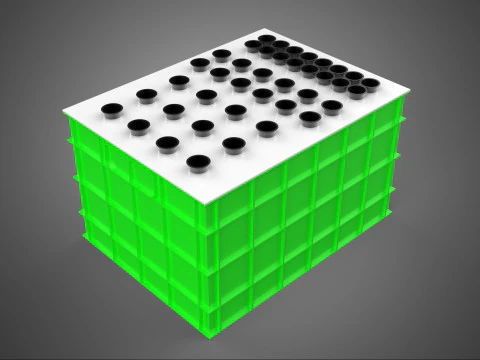 VERTICAL AEROPONIC FARMING PLANT GROWTH CHAMBER BOX HOLES MODULE 3D Model