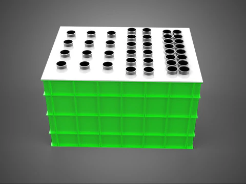 VERTICAL AEROPONIC FARMING PLANT GROWTH CHAMBER BOX HOLES MODULE 3D Model