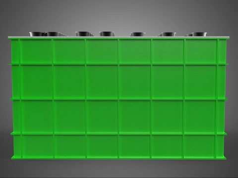 VERTICAL AEROPONIC FARMING PLANT GROWTH CHAMBER BOX HOLES MODULE 3D Model