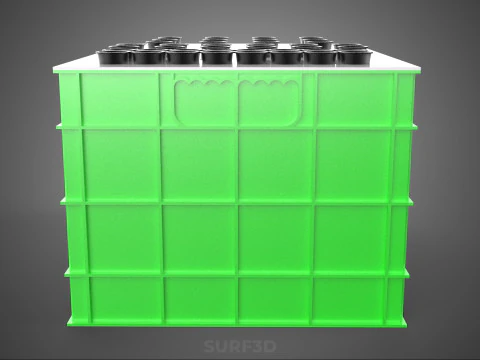VERTICAL AEROPONIC FARMING PLANT GROWTH CHAMBER BOX HOLES MODULE 3D Model