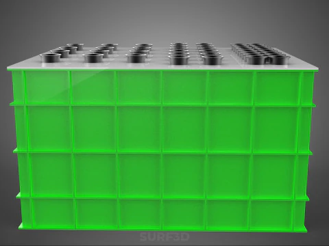 VERTICAL AEROPONIC FARMING PLANT GROWTH CHAMBER BOX HOLES MODULE 3D Model