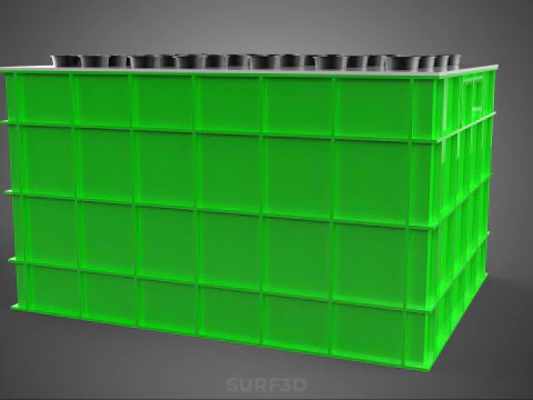 VERTICAL AEROPONIC FARMING PLANT GROWTH CHAMBER BOX HOLES MODULE 3D Model
