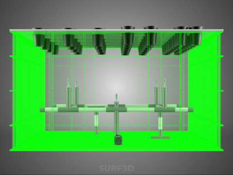 VERTICALE AEROPONIC LANDBOUW PLANTENGROEI KAMER DOOS GATEN MODULE 3D Model