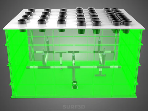 VERTICAL AEROPONIC FARMING PLANT GROWTH CHAMBER BOX HOLES MODULE 3D Model