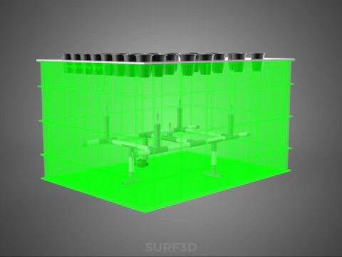 VERTICAL AEROPONIC FARMING PLANT GROWTH CHAMBER BOX HOLES MODULE 3D Model