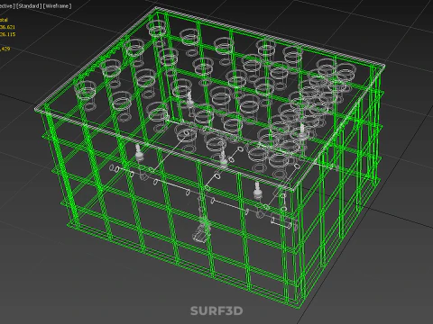 VERTICAL AEROPONIC FARMING PLANT GROWTH CHAMBER BOX HOLES MODULE 3D Model