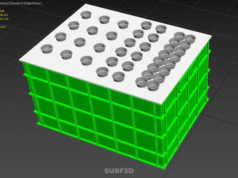 VERTICAL AEROPONIC FARMING PLANT GROWTH CHAMBER BOX HOLES MODULE 3D Model