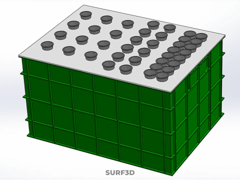 VERTICAL AEROPONIC FARMING PLANT GROWTH CHAMBER BOX HOLES MODULE 3D Model