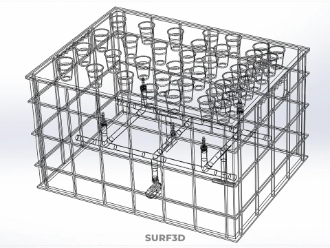VERTICAL AEROPONIC FARMING PLANT GROWTH CHAMBER BOX HOLES MODULE 3D Model