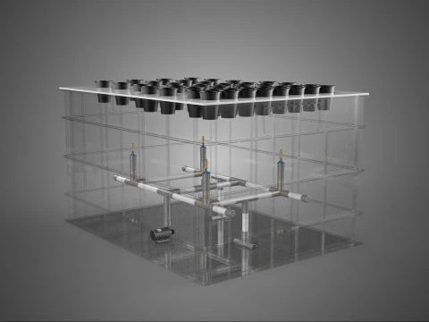 SPRUZZATORE PER LA CONSEGNA DI NUTRIENTI CON CAMERA DI NEBBIA AEROPONICA PER GIARDINO AGRICOLO Modello 3D