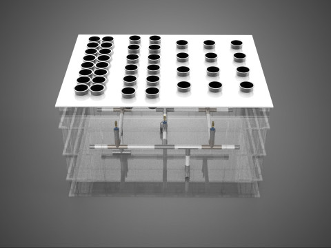 फार्म गार्डन एरोपोनिक मिस्टिंग चैम्बर पोषक तत्व वितरण स्प्रेयर 3D मॉडल