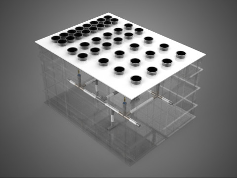 फार्म गार्डन एरोपोनिक मिस्टिंग चैम्बर पोषक तत्व वितरण स्प्रेयर 3D मॉडल