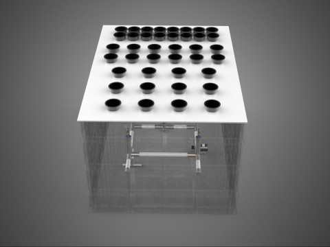 फार्म गार्डन एरोपोनिक मिस्टिंग चैम्बर पोषक तत्व वितरण स्प्रेयर 3D मॉडल