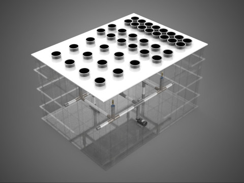 फार्म गार्डन एरोपोनिक मिस्टिंग चैम्बर पोषक तत्व वितरण स्प्रेयर 3D मॉडल