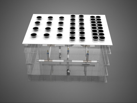फार्म गार्डन एरोपोनिक मिस्टिंग चैम्बर पोषक तत्व वितरण स्प्रेयर 3D मॉडल