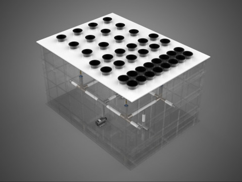 फार्म गार्डन एरोपोनिक मिस्टिंग चैम्बर पोषक तत्व वितरण स्प्रेयर 3D मॉडल