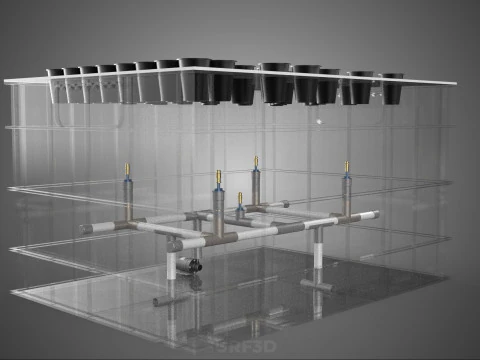 FARM GARDEN AEROPONIC MISTING CHAMBER NUTRIENT DELIVERY SPRAYER 3D Model