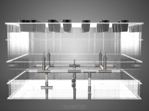 फार्म गार्डन एरोपोनिक मिस्टिंग चैम्बर पोषक तत्व वितरण स्प्रेयर 3D मॉडल