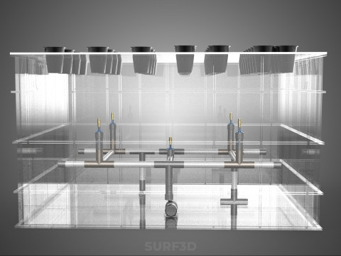 फार्म गार्डन एरोपोनिक मिस्टिंग चैम्बर पोषक तत्व वितरण स्प्रेयर 3D मॉडल