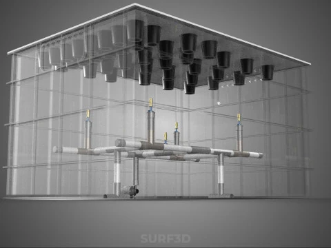 FARM GARDEN AEROPONIC MISTING CHAMBER NUTRIENT DELIVERY SPRAYER 3D Model