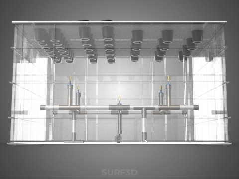 फार्म गार्डन एरोपोनिक मिस्टिंग चैम्बर पोषक तत्व वितरण स्प्रेयर 3D मॉडल