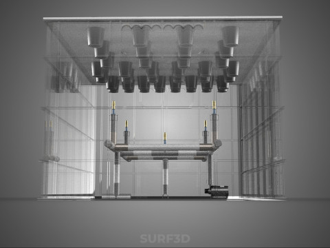 फार्म गार्डन एरोपोनिक मिस्टिंग चैम्बर पोषक तत्व वितरण स्प्रेयर 3D मॉडल