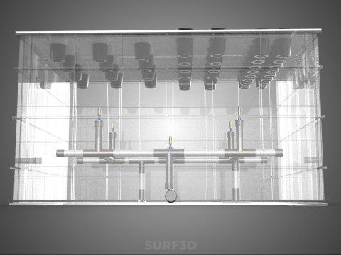 फार्म गार्डन एरोपोनिक मिस्टिंग चैम्बर पोषक तत्व वितरण स्प्रेयर 3D मॉडल