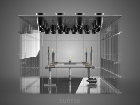 फार्म गार्डन एरोपोनिक मिस्टिंग चैम्बर पोषक तत्व वितरण स्प्रेयर 3D मॉडल