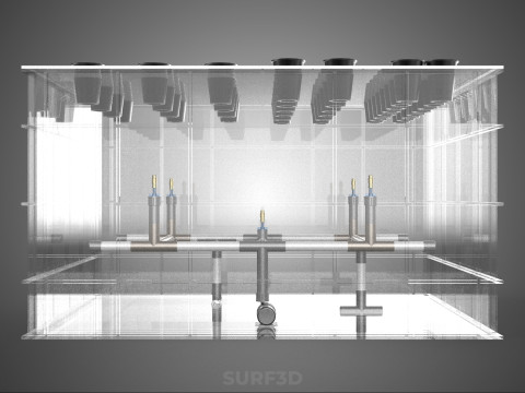 फार्म गार्डन एरोपोनिक मिस्टिंग चैम्बर पोषक तत्व वितरण स्प्रेयर 3D मॉडल