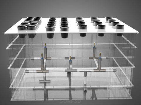 फार्म गार्डन एरोपोनिक मिस्टिंग चैम्बर पोषक तत्व वितरण स्प्रेयर 3D मॉडल