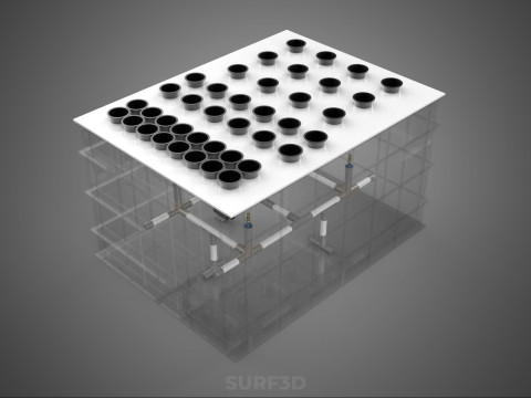 फार्म गार्डन एरोपोनिक मिस्टिंग चैम्बर पोषक तत्व वितरण स्प्रेयर 3D मॉडल