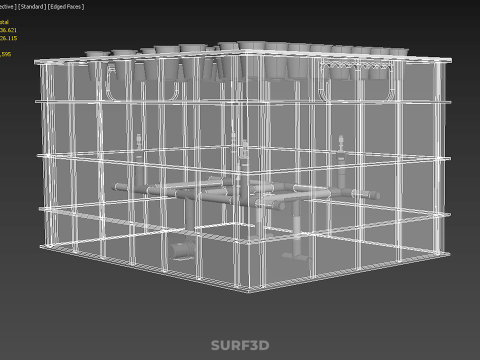 फार्म गार्डन एरोपोनिक मिस्टिंग चैम्बर पोषक तत्व वितरण स्प्रेयर 3D मॉडल