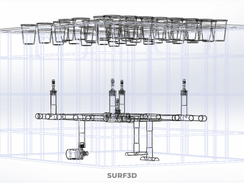 फार्म गार्डन एरोपोनिक मिस्टिंग चैम्बर पोषक तत्व वितरण स्प्रेयर 3D मॉडल