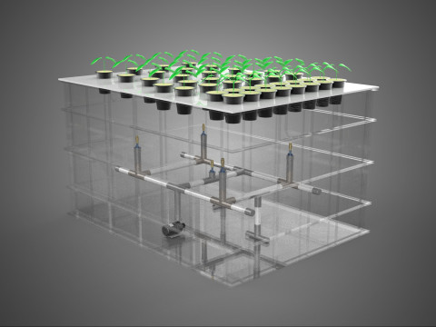 SIEWNIK AEROPONICS BOX SIATKA ROŚLINNA TACA KORZENIOWA UPRAWA OGRÓD Model 3D