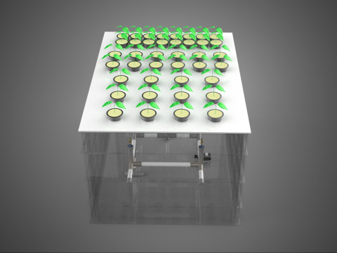 묘목 에어로포닉 박스 그리드 식물 뿌리 트레이 재배 정원 3D 모델