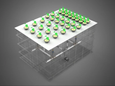 SEEDLING AEROPONICS BOX GRID PLANT ROOT TRAY CULTIVATION GARDEN 3D Model